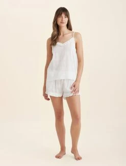 Ivy Organic Cotton Frill Cami Boxer PJ Set