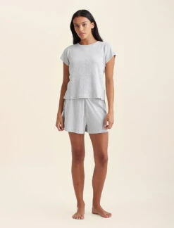 Soft Baby Rib Tee -Claudia Sale Shop 24219 6 ClaudiaLuxeCottonRibTee Grey 0001