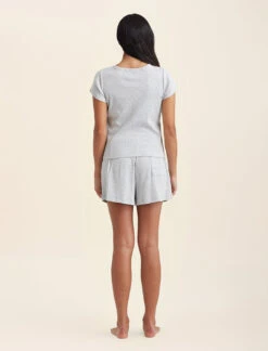 Soft Baby Rib Tee -Claudia Sale Shop 24219 6 ClaudiaLuxeCottonRibTee Grey 0004