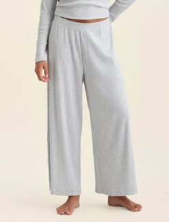 Soft Baby Rib Full Length Wide Leg Pant