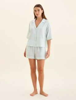 Sabine Seersucker Stripe Boxer PJ Set