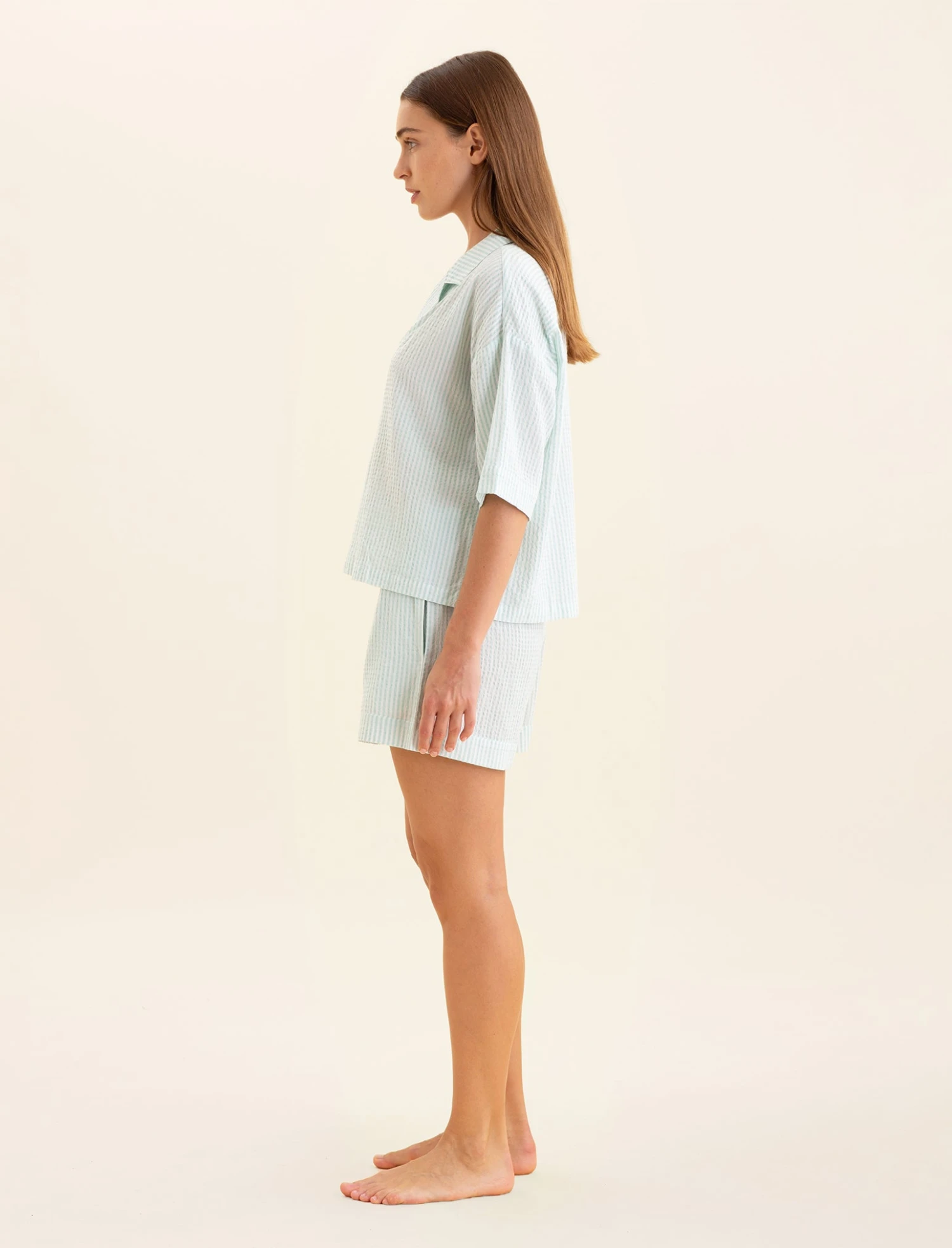 Sabine Seersucker Stripe Boxer PJ Set 4 Sabine Seersucker Stripe Boxer PJ Set - Image 2