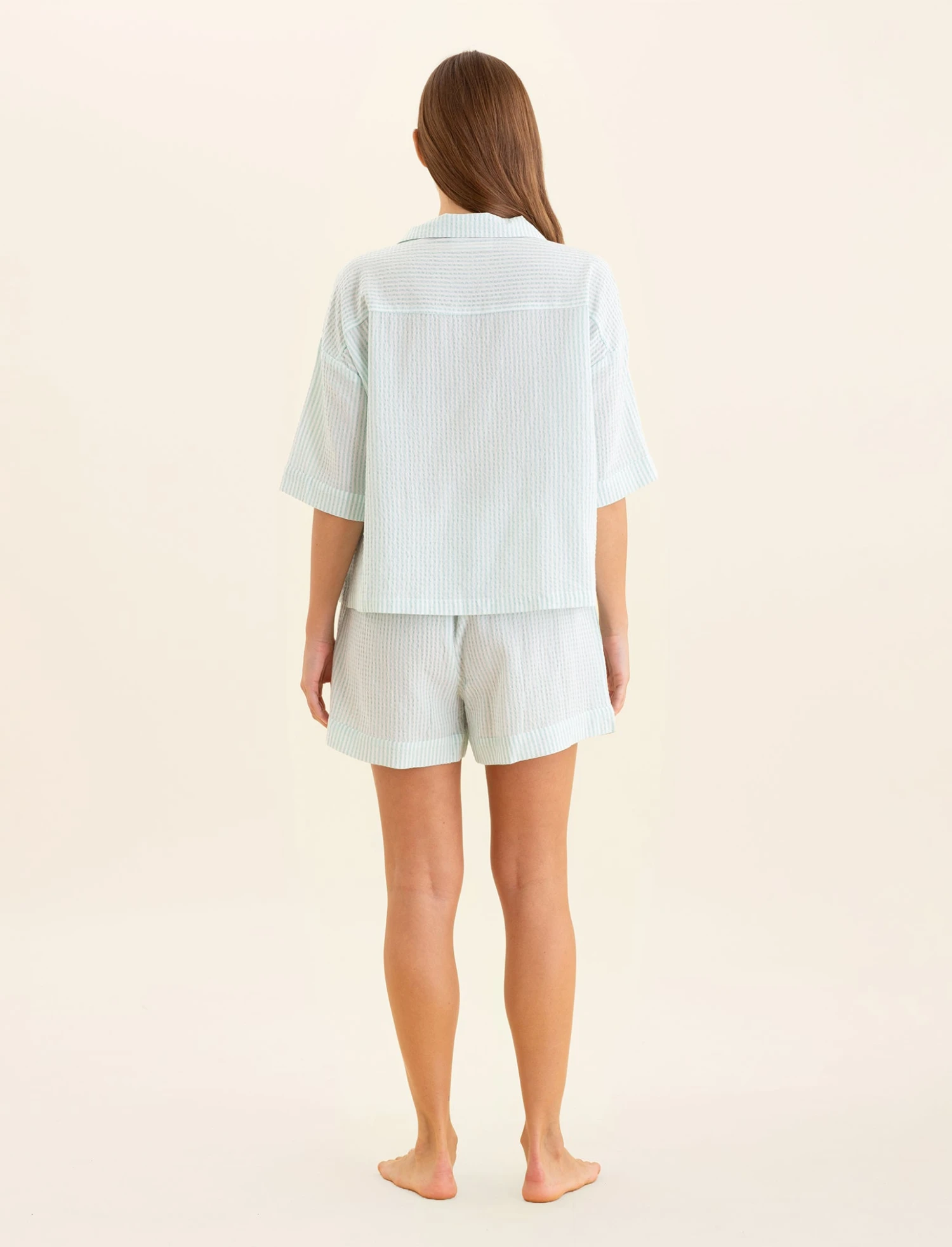 Sabine Seersucker Stripe Boxer PJ Set 6 Sabine Seersucker Stripe Boxer PJ Set - Image 4