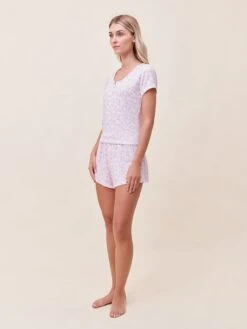 Pippa Pointelle Boxer PJ Set 10 Pippa Pointelle Boxer PJ Set -Claudia Sale Shop 24245 24249 1588 PippaPointelleSlvTeeandBoxerShortSet StrawberryDitsy 003