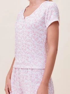 Claudia Sale Shop -Claudia Sale Shop 24245 24249 1588 PippaPointelleSlvTeeandBoxerShortSet StrawberryDitsy 007