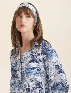 Toile De Jouy Bandana -Claudia Sale Shop 24252 1525 ToileDeJouyBandana Ecru 0002