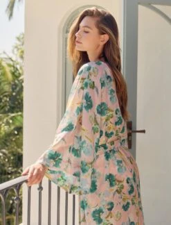 Audrey Floral Kimono Maxi Robe -Claudia Sale Shop 250411 Papinelle Mosman 03 0569
