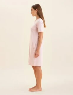 Jada Organic Cotton Knit Midi Nightgowns -Claudia Sale Shop 25071 38 JadaOrganicCottonKnitMidiNightie PapinellePink 0004