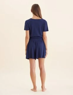 Maya Linen Cotton Boxer Short -Claudia Sale Shop 25088 18 MayaLinenCottonBoxerShort Navy 0004