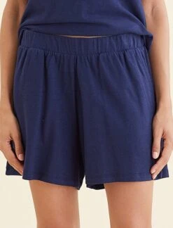 Maya Linen Cotton Boxer Short -Claudia Sale Shop 25088 18 MayaLinenCottonBoxerShort Navy 0011