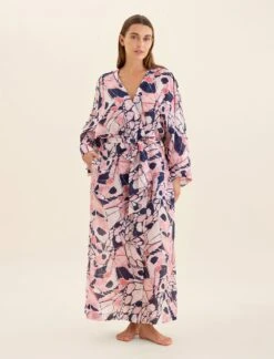 Papillon Kimono Maxi Robe -Claudia Sale Shop 25173 1397 PapillonKimonoMaxiRobe WildRose 0002