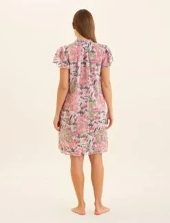 Palisades Flutter Sleeve Nightie -Claudia Sale Shop 25186 PalisadesFlutterSleeveNightie StrawberryIce 0006