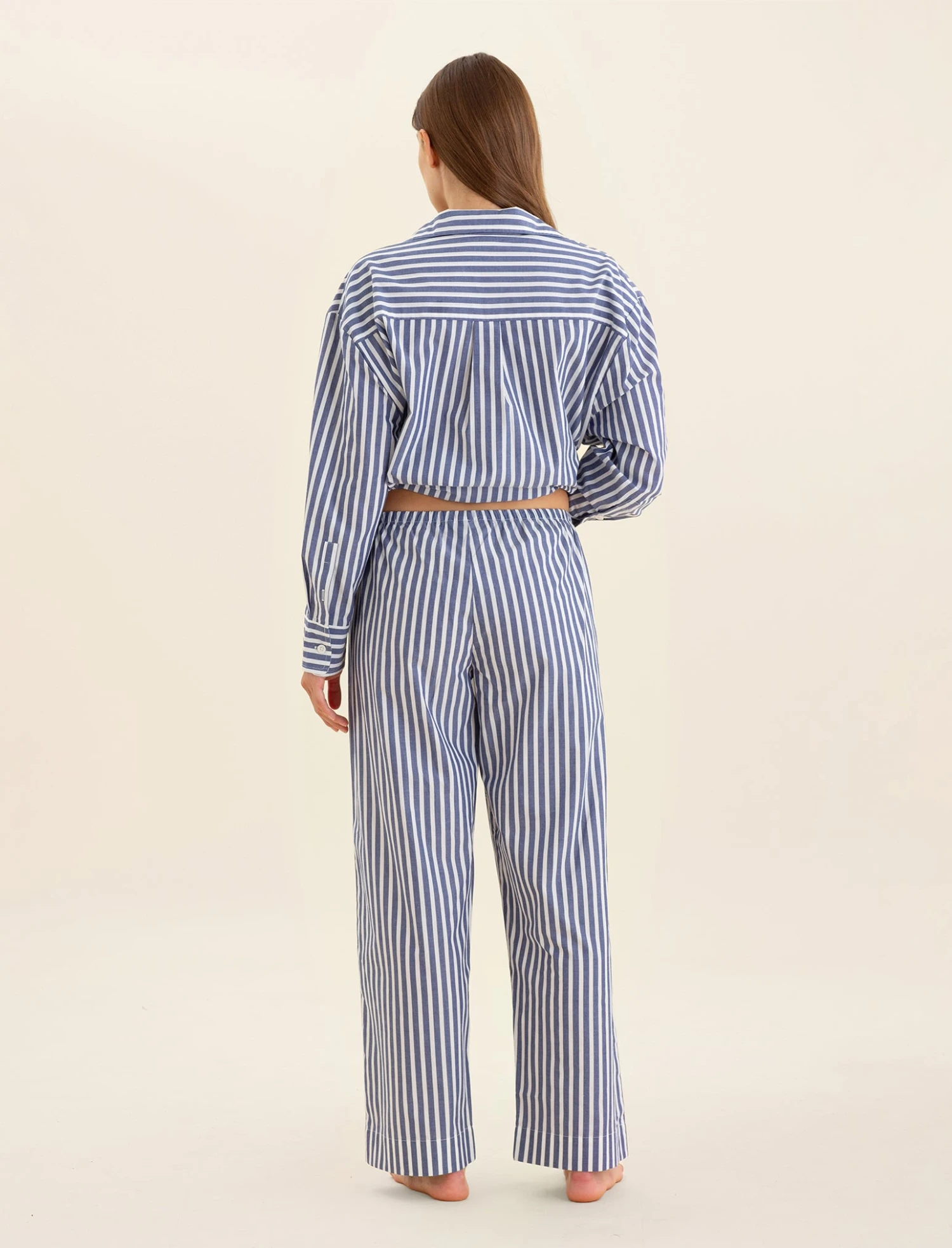Cotton Stripe Shirting Full Length PJ Set 7 Cotton Stripe Shirting Full Length PJ Set - Image 5