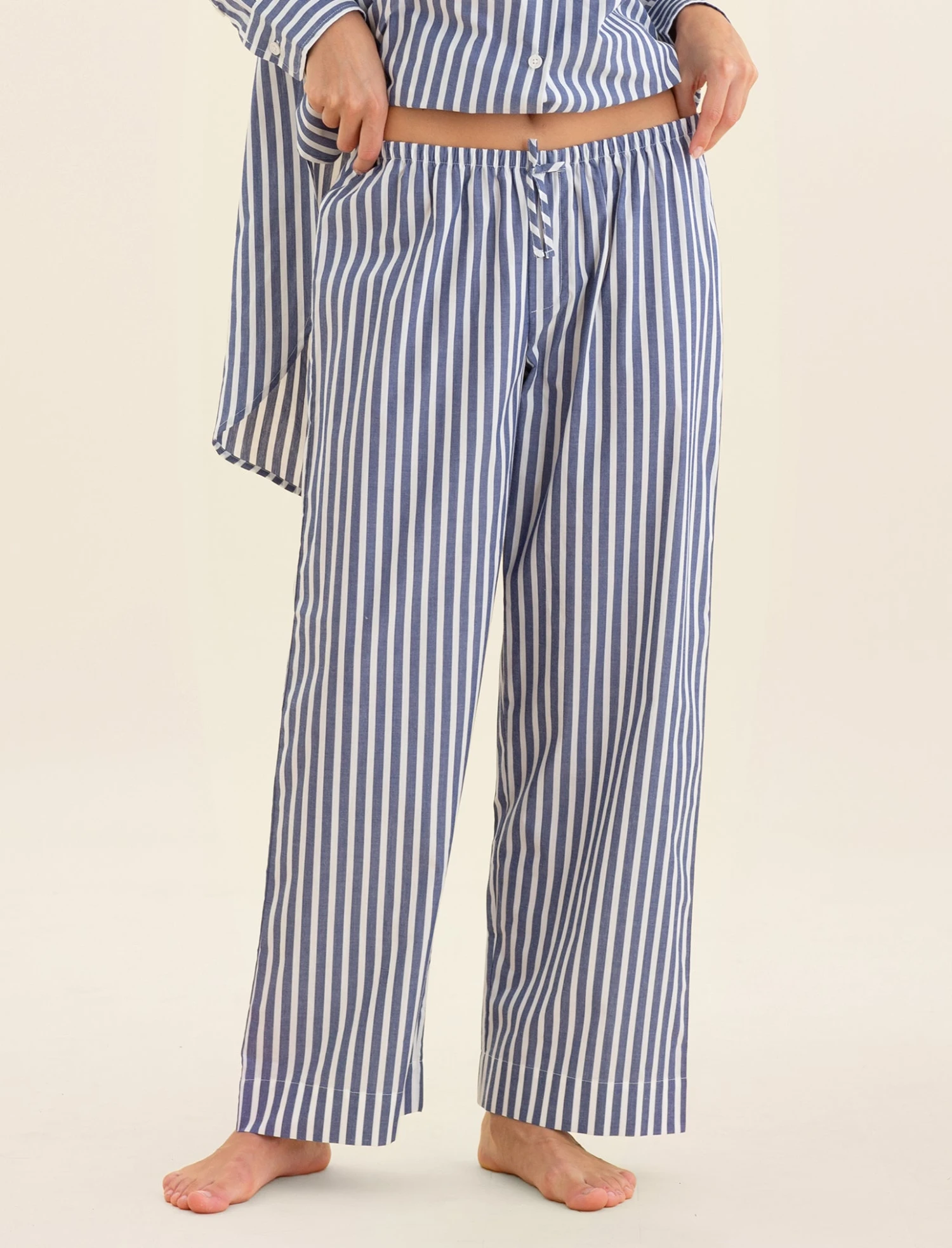 Cotton Stripe Shirting Full Length PJ Set 4 Cotton Stripe Shirting Full Length PJ Set - Image 2