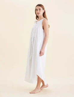 Madison Panel Front Maxi Nightie -Claudia Sale Shop 25296 19 MadisonPanelFrontMaxiNightie White 0003