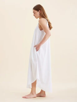 Madison Panel Front Maxi Nightie -Claudia Sale Shop 25296 19 MadisonPanelFrontMaxiNightie White 0004