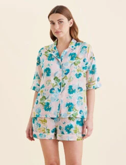 Audrey Floral Boxer PJ Set 8 Audrey Floral Boxer PJ Set -Claudia Sale Shop 25298 1642 AudreyFloralBoxerPJSet LacePink 0005