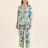 Audrey Floral Crop PJ Set -Claudia Sale Shop 25299 1642 AudreyFloralCropPJSet LacePink 0002
