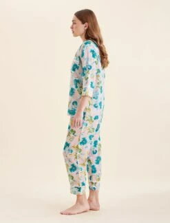 Audrey Floral Crop PJ Set -Claudia Sale Shop 25299 1642 AudreyFloralCropPJSet LacePink 0004