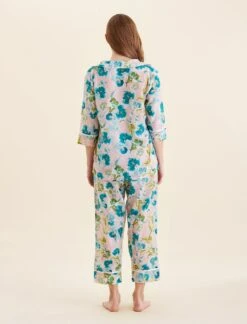 Audrey Floral Crop PJ Set -Claudia Sale Shop 25299 1642 AudreyFloralCropPJSet LacePink 0005