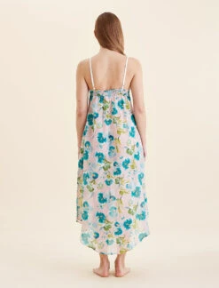 Audrey Floral Lace Front Maxi Nightie -Claudia Sale Shop 25302 1642 AudreyFloralLaceFrontMaxiNightie LacePink 0004