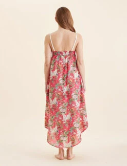 Clara Lace Front Maxi Nightie -Claudia Sale Shop 25307 1640 ClaraLaceFrontMaxiNightie Geranium 0004