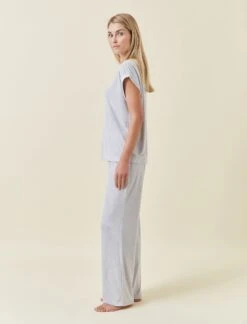 Resort Terry Tee And Full Length Pant Set -Claudia Sale Shop 25382 6 ResortTerryTeeandFLPantSet GreyMarl 002