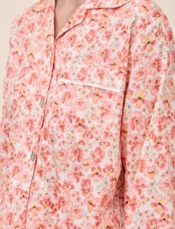 Molly Sims Cotton Full Length PJ Set & Eye Mask -Claudia Sale Shop 25562 1653 LibbyCottonFullLengthPJSet EyeMask PeachAmber 008