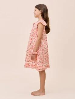 Molly Sims Girls Cotton Nightgown & Scrunchie -Claudia Sale Shop 25563 1653 GirlsLibbyCottonNightie Scrunchie PeachAmber 002