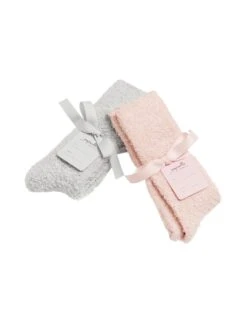 Cozy Bed Socks In Grey -Claudia Sale Shop Bed Socks Pink Grey Web