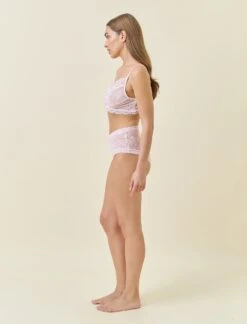 Lace High Rise Knicker -Claudia Sale Shop KNA014 22 LaceHighRiseBoyShorts Blush 004