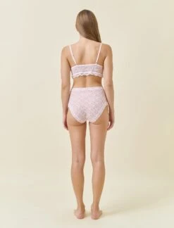 Lace High Rise Knicker -Claudia Sale Shop KNA014 22 LaceHighRiseBoyShorts Blush 005