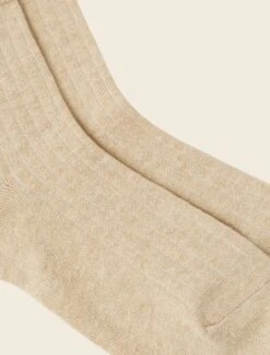 Crew Ribbed Socks -Claudia Sale Shop OrganicCottonCrewSocks Mocha 003