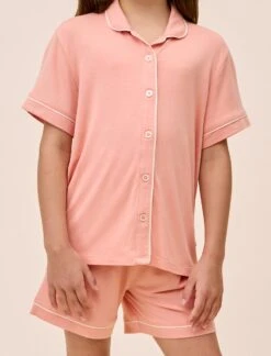 Molly Sims Kids Modal Boxer PJ Set -Claudia Sale Shop PP 25131 196 KidsModalSoftBoxerPJSet PeachAmber 009
