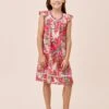Clara Girls Flutter Nightgown -Claudia Sale Shop PP 25627 1677 HollyGirlsFlutterNightie Geranium 001