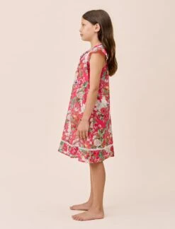 Clara Girls Flutter Nightgown -Claudia Sale Shop PP 25627 1677 HollyGirlsFlutterNightie Geranium 003