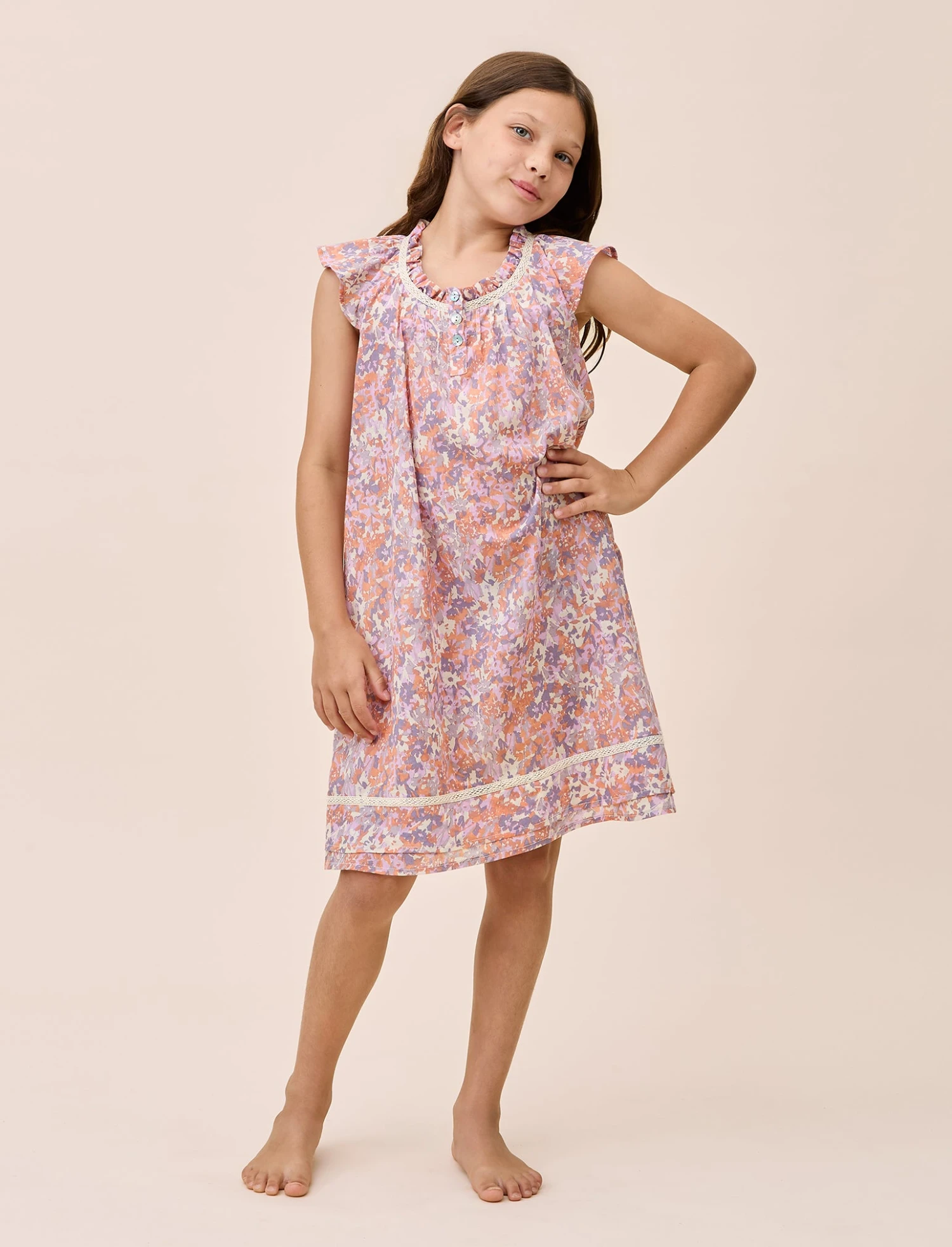 Adeline Girls Flutter Nightgown 4 Adeline Girls Flutter Nightgown - Image 2