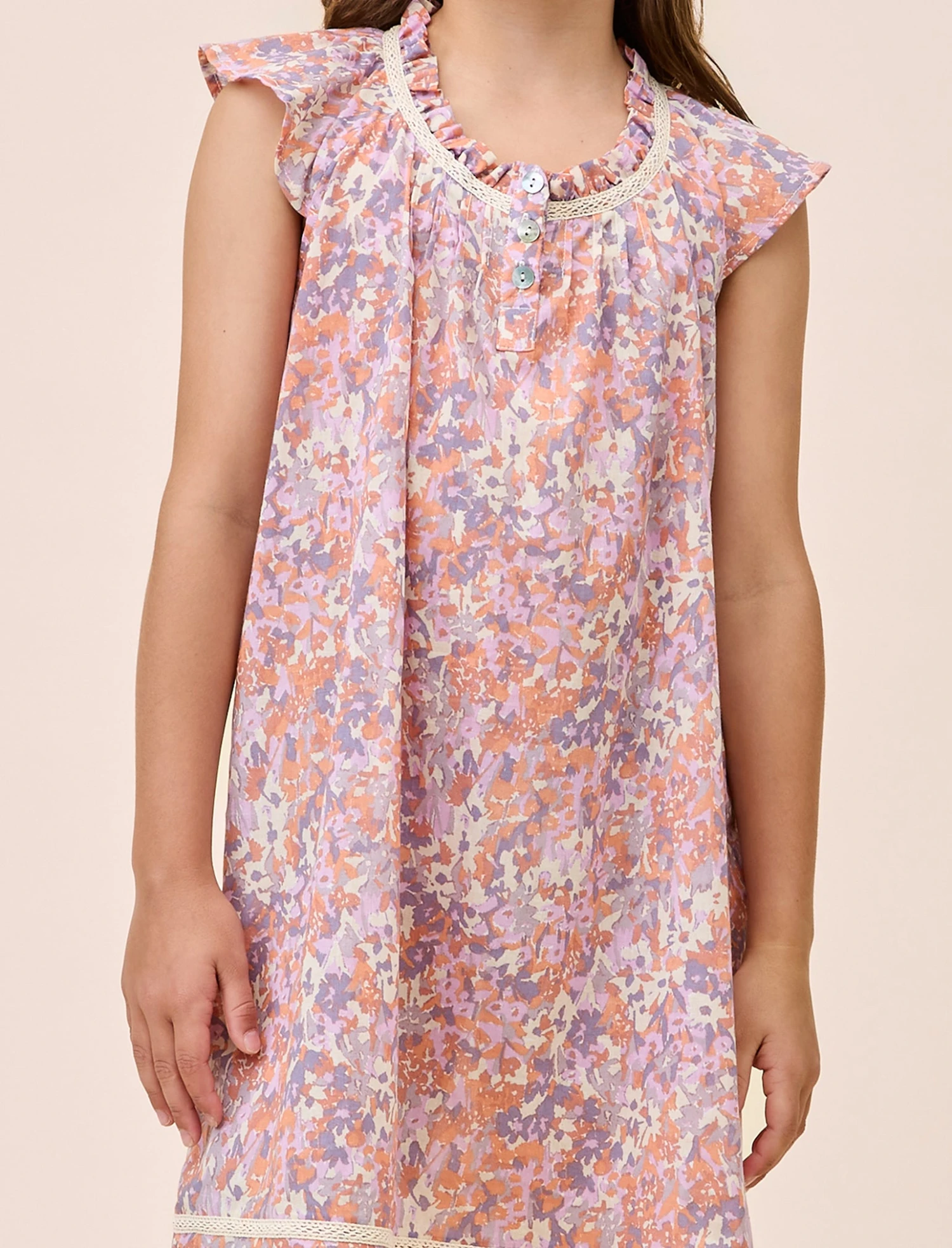 Adeline Girls Flutter Nightgown 5 Adeline Girls Flutter Nightgown - Image 3