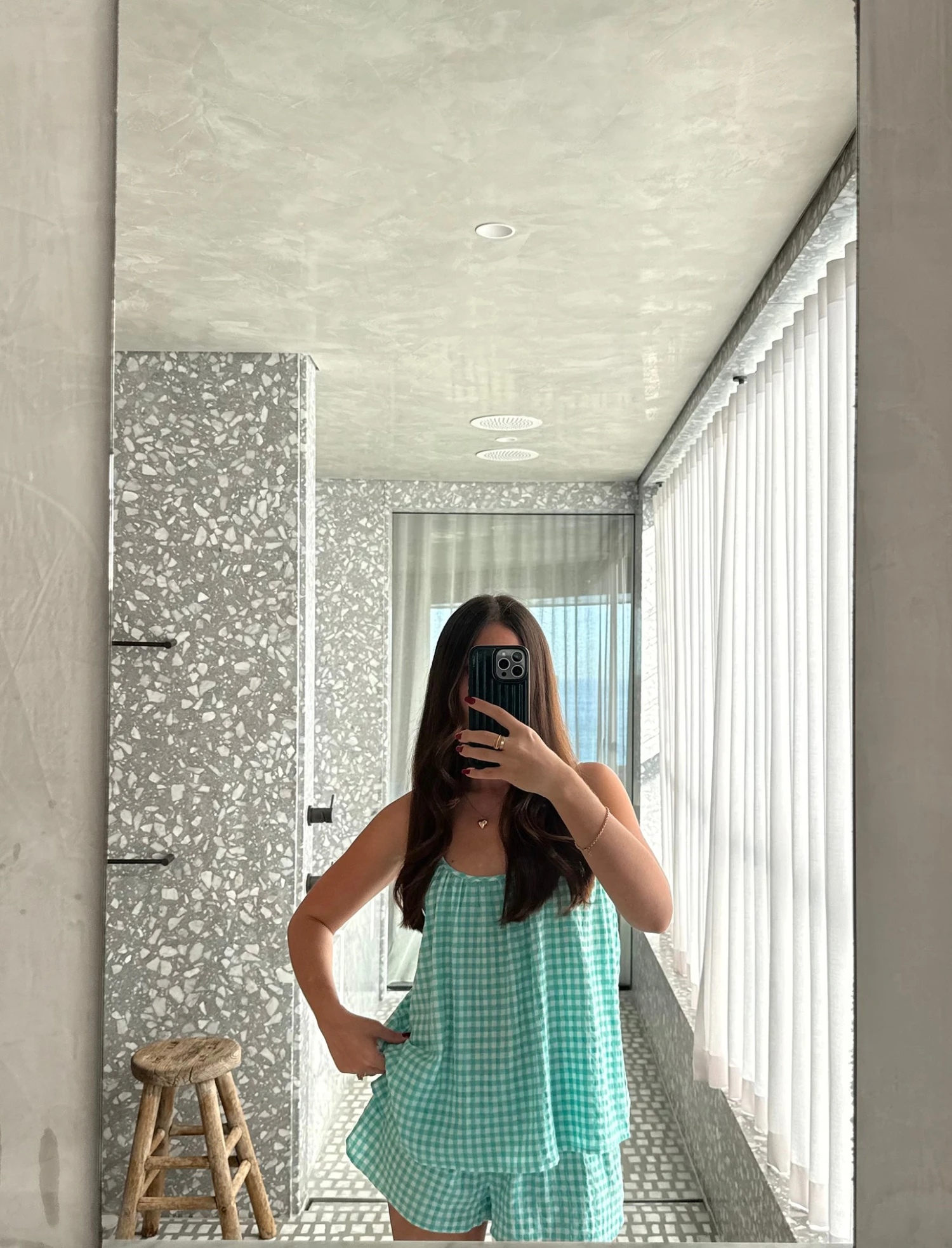 Seersucker Gingham Cami Boxer PJ Set 4 Seersucker Gingham Cami Boxer PJ Set - Image 2