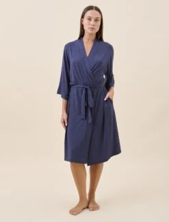 Kate Modal Soft Robe -Claudia Sale Shop S167 12064 49 Kate Modal Soft Robe Navy Melange 0001 1113 0922