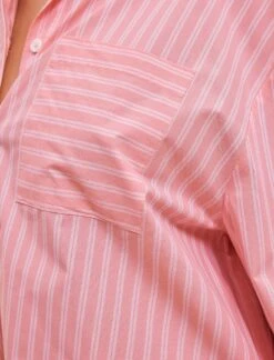 Double Stripe Shirting Boxer PJ Set -Claudia Sale Shop S51 23077 1638 DoubleStripeShirtingBoxerPJSet Melon 4682