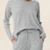 Super Soft Waffle V-Neck Long Sleeve Top -Claudia Sale Shop Waffle Grey V Neck Top Front Iconic 001