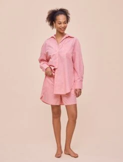 Double Stripe Shirting Boxer PJ Set -Claudia Sale Shop doublestripeshirting1